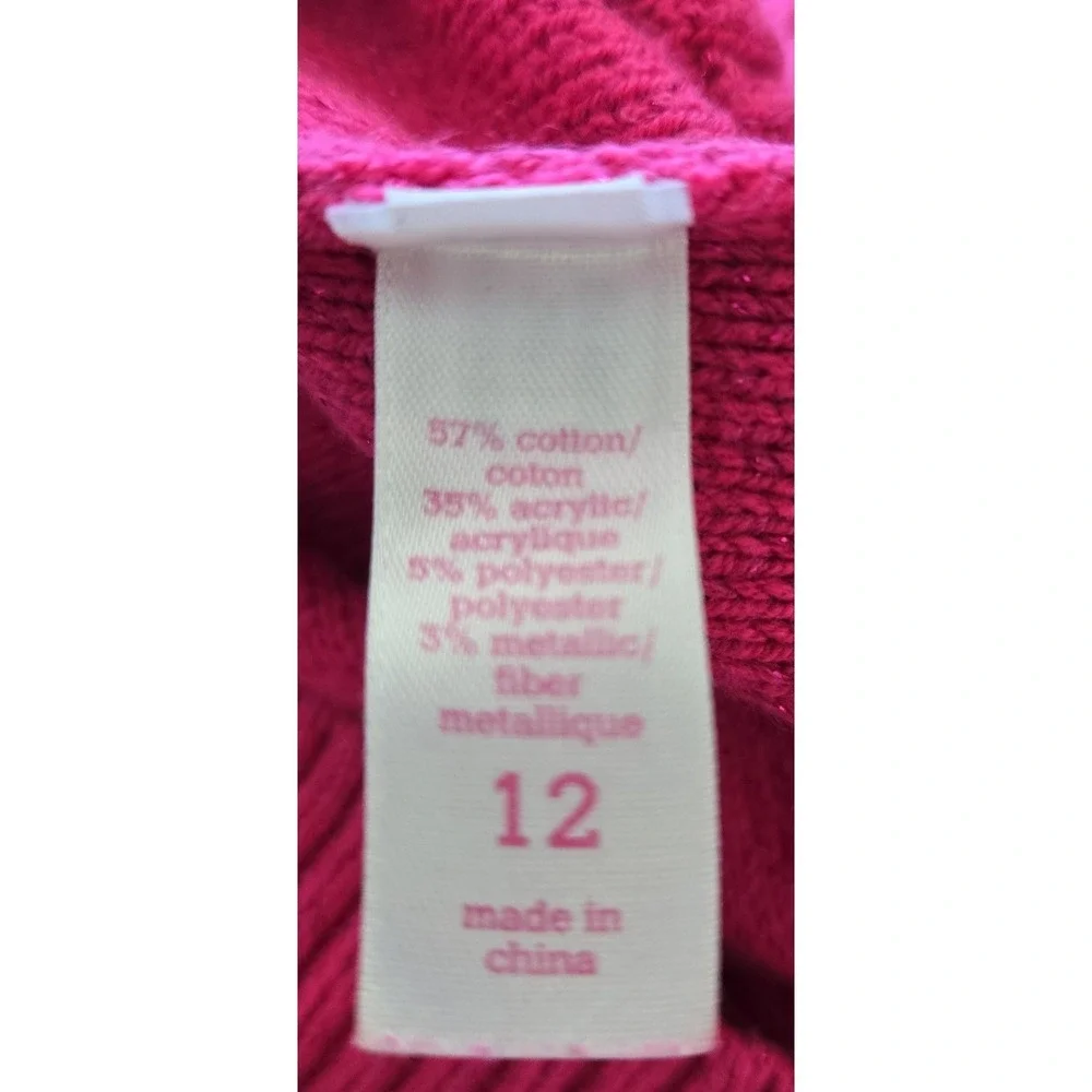 Justice Girls Cable Sweater Dress‎ Size 12 Short Sleeve Hot Pink